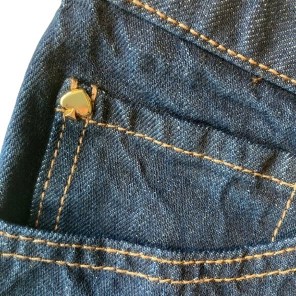 Kate Spade x Target High-Rise Straight Leg Wide Cuff Jeans Women's 10 Dark NEW - Picture 5 of 8